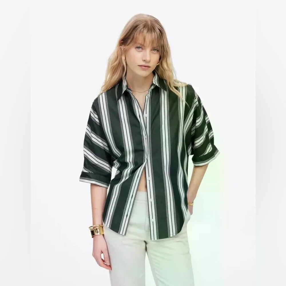 Madewell Oversized Pleated Short Sleeve Shirt